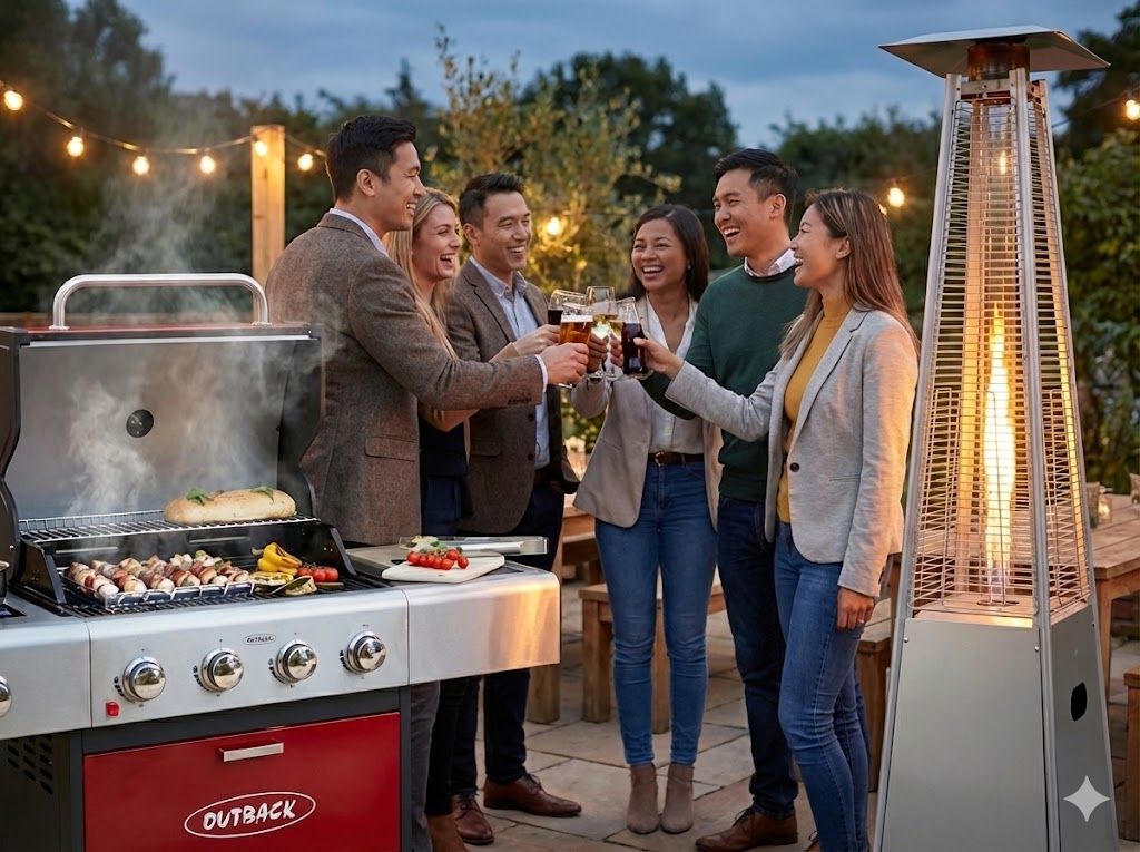 台中尾牙春酒推薦，米迪詩戶外到府烤肉結合金字塔暖爐租借，打造溫暖派對